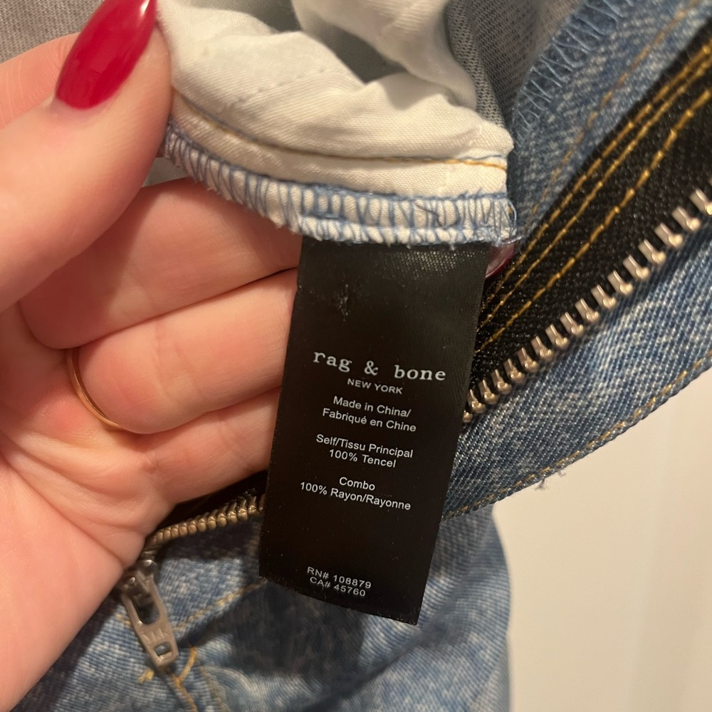 NWT Rag and Bone Dara Liquid Miramar Pant Jean Light/Med Blue Distress Size 25 - Picture 11 of 12